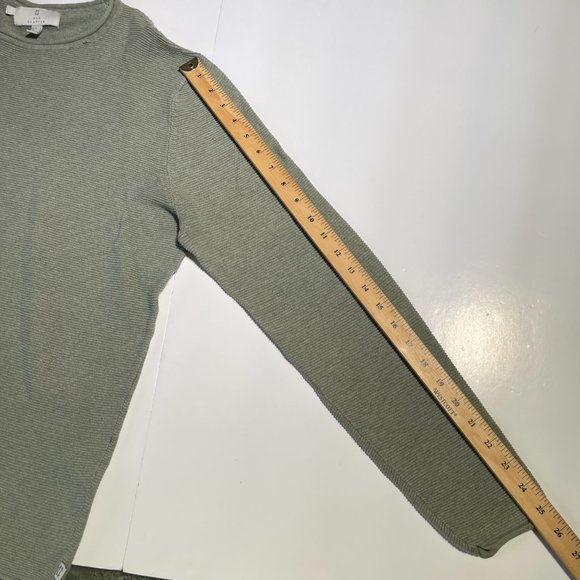 2nd Chapter Pale Green Long Sleeve Sweater Top Ribbed Knit Size Large - Picture 8 of 8